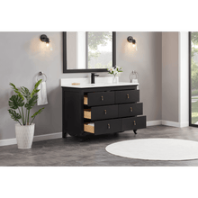 Load image into Gallery viewer, Legion Furniture WS2512-48-TB 48&quot; TRICORN BLACK FINISH SOLID WOOD SINK VANITY WITH 1&quot; ARTIFICIAL STONE TOP