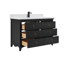 Load image into Gallery viewer, Legion Furniture WS2512-48-TB 48&quot; TRICORN BLACK FINISH SOLID WOOD SINK VANITY WITH 1&quot; ARTIFICIAL STONE TOP