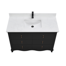 Load image into Gallery viewer, Legion Furniture WS2512-48-TB 48&quot; TRICORN BLACK FINISH SOLID WOOD SINK VANITY WITH 1&quot; ARTIFICIAL STONE TOP