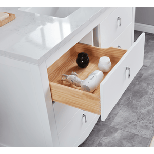 Legion Furniture WS2512-48-W 48" WHITE FINISH SOLID WOOD SINK VANITY WITH 1" ARTIFICIAL STONE TOP