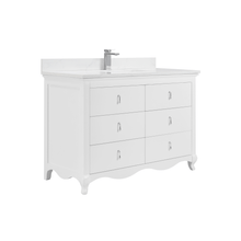 Load image into Gallery viewer, Legion Furniture WS2512-48-W 48&quot; WHITE FINISH SOLID WOOD SINK VANITY WITH 1&quot; ARTIFICIAL STONE TOP