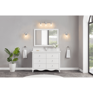 Legion Furniture WS2512-48-W 48" WHITE FINISH SOLID WOOD SINK VANITY WITH 1" ARTIFICIAL STONE TOP