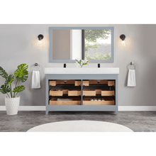 Load image into Gallery viewer, Legion Furniture WS2512-60-CD 60&quot; CADET FINISH SOLID WOOD SINK VANITY  WITH 1&#39; ARTIFICIAL STONE TOP