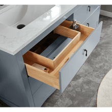 Load image into Gallery viewer, Legion Furniture WS2512-60-CD 60&quot; CADET FINISH SOLID WOOD SINK VANITY  WITH 1&#39; ARTIFICIAL STONE TOP