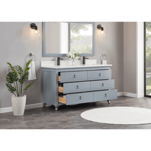 Load image into Gallery viewer, Legion Furniture WS2512-60-CD 60&quot; CADET FINISH SOLID WOOD SINK VANITY  WITH 1&#39; ARTIFICIAL STONE TOP