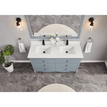 Load image into Gallery viewer, Legion Furniture WS2512-60-CD 60&quot; CADET FINISH SOLID WOOD SINK VANITY  WITH 1&#39; ARTIFICIAL STONE TOP
