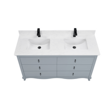 Load image into Gallery viewer, Legion Furniture WS2512-60-CD 60&quot; CADET FINISH SOLID WOOD SINK VANITY  WITH 1&#39; ARTIFICIAL STONE TOP