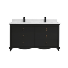 Load image into Gallery viewer, Legion Furniture WS2512-60-TB 60&quot; TRICORN BLACK FINISH SOLID WOOD SINK VANITY WITH 1&quot; ARTIFICIAL STONE TOP