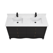 Load image into Gallery viewer, Legion Furniture WS2512-60-TB 60&quot; TRICORN BLACK FINISH SOLID WOOD SINK VANITY WITH 1&quot; ARTIFICIAL STONE TOP