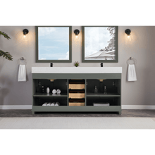 Load image into Gallery viewer, Legion Furniture WS2514-72-PG 72&quot; PEWTER GREEN FINISH SOLID WOOD SINK VANITY  WITH 1&#39; ARTIFICIAL STONE TOP