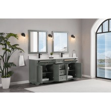 Load image into Gallery viewer, Legion Furniture WS2514-72-PG 72&quot; PEWTER GREEN FINISH SOLID WOOD SINK VANITY  WITH 1&#39; ARTIFICIAL STONE TOP