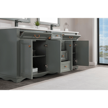 Load image into Gallery viewer, Legion Furniture WS2514-72-PG 72&quot; PEWTER GREEN FINISH SOLID WOOD SINK VANITY  WITH 1&#39; ARTIFICIAL STONE TOP