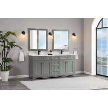 Load image into Gallery viewer, Legion Furniture WS2514-72-PG 72&quot; PEWTER GREEN FINISH SOLID WOOD SINK VANITY  WITH 1&#39; ARTIFICIAL STONE TOP