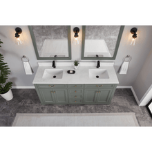 Load image into Gallery viewer, Legion Furniture WS2514-72-PG 72&quot; PEWTER GREEN FINISH SOLID WOOD SINK VANITY  WITH 1&#39; ARTIFICIAL STONE TOP