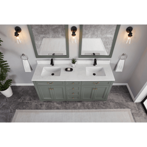 Legion Furniture WS2514-72-PG 72" PEWTER GREEN FINISH SOLID WOOD SINK VANITY  WITH 1' ARTIFICIAL STONE TOP