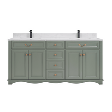 Load image into Gallery viewer, Legion Furniture WS2514-72-PG 72&quot; PEWTER GREEN FINISH SOLID WOOD SINK VANITY  WITH 1&#39; ARTIFICIAL STONE TOP