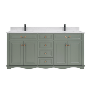 Legion Furniture WS2514-72-PG 72" PEWTER GREEN FINISH SOLID WOOD SINK VANITY  WITH 1' ARTIFICIAL STONE TOP