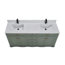 Load image into Gallery viewer, Legion Furniture WS2514-72-PG 72&quot; PEWTER GREEN FINISH SOLID WOOD SINK VANITY  WITH 1&#39; ARTIFICIAL STONE TOP