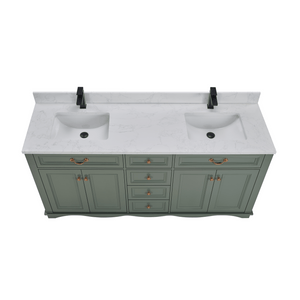 Legion Furniture WS2514-72-PG 72" PEWTER GREEN FINISH SOLID WOOD SINK VANITY  WITH 1' ARTIFICIAL STONE TOP