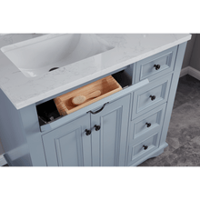 Load image into Gallery viewer, Legion Furniture WS2514-36-CD 36&quot; CADET FINISH SOLID WOOD SINK VANITY  WITH 1&#39; ARTIFICIAL STONE TOP