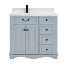 Load image into Gallery viewer, Legion Furniture WS2514-36-CD 36&quot; CADET FINISH SOLID WOOD SINK VANITY  WITH 1&#39; ARTIFICIAL STONE TOP