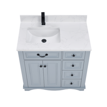 Load image into Gallery viewer, Legion Furniture WS2514-36-CD 36&quot; CADET FINISH SOLID WOOD SINK VANITY  WITH 1&#39; ARTIFICIAL STONE TOP