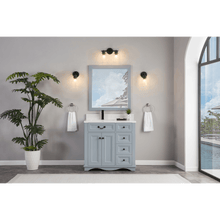 Load image into Gallery viewer, Legion Furniture WS2514-36-CD 36&quot; CADET FINISH SOLID WOOD SINK VANITY  WITH 1&#39; ARTIFICIAL STONE TOP