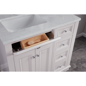 Legion Furniture WS2514-36-DW 36" DREAMY WHITE FINISH SOLID WOOD SINK VANITY WITH 1" ARTIFICIAL STONE TOP