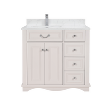 Load image into Gallery viewer, Legion Furniture WS2514-36-DW 36&quot; DREAMY WHITE FINISH SOLID WOOD SINK VANITY WITH 1&quot; ARTIFICIAL STONE TOP