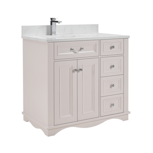 Legion Furniture WS2514-36-DW 36" DREAMY WHITE FINISH SOLID WOOD SINK VANITY WITH 1" ARTIFICIAL STONE TOP