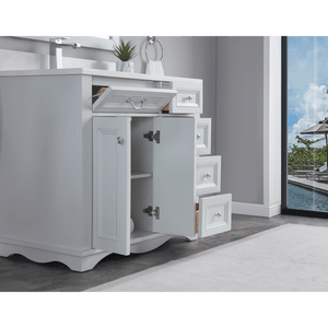 Legion Furniture WS2514-36-SS 36" SILVER STRAND FINISH SOLID WOOD SINK VANITY WITH 1" ARTIFICIAL STONE TOP