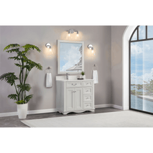 Load image into Gallery viewer, Legion Furniture WS2514-36-SS 36&quot; SILVER STRAND FINISH SOLID WOOD SINK VANITY WITH 1&quot; ARTIFICIAL STONE TOP