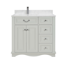 Load image into Gallery viewer, Legion Furniture WS2514-36-SS 36&quot; SILVER STRAND FINISH SOLID WOOD SINK VANITY WITH 1&quot; ARTIFICIAL STONE TOP