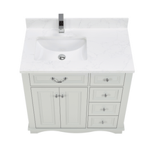 Load image into Gallery viewer, Legion Furniture WS2514-36-SS 36&quot; SILVER STRAND FINISH SOLID WOOD SINK VANITY WITH 1&quot; ARTIFICIAL STONE TOP