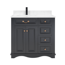 Load image into Gallery viewer, Legion Furniture WS2514-36-TB 36&quot; TRICORN BLACK FINISH SOLID WOOD SINK VANITY WITH 1&quot; ARTIFICIAL STONE TOP