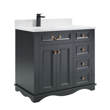 Load image into Gallery viewer, Legion Furniture WS2514-36-TB 36&quot; TRICORN BLACK FINISH SOLID WOOD SINK VANITY WITH 1&quot; ARTIFICIAL STONE TOP