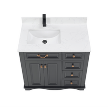 Load image into Gallery viewer, Legion Furniture WS2514-36-TB 36&quot; TRICORN BLACK FINISH SOLID WOOD SINK VANITY WITH 1&quot; ARTIFICIAL STONE TOP