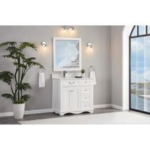 Load image into Gallery viewer, Legion Furniture WS2514-36-W 36&quot; WHITE FINISH SOLID WOOD SINK VANITY WITH 1&quot; ARTIFICIAL STONE TOP