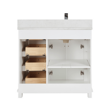 Load image into Gallery viewer, Legion Furniture WS2514-36-W 36&quot; WHITE FINISH SOLID WOOD SINK VANITY WITH 1&quot; ARTIFICIAL STONE TOP