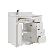 Load image into Gallery viewer, Legion Furniture WS2514-36-W 36&quot; WHITE FINISH SOLID WOOD SINK VANITY WITH 1&quot; ARTIFICIAL STONE TOP