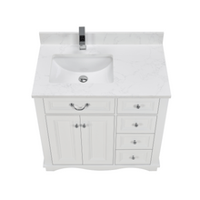 Load image into Gallery viewer, Legion Furniture WS2514-36-W 36&quot; WHITE FINISH SOLID WOOD SINK VANITY WITH 1&quot; ARTIFICIAL STONE TOP