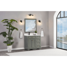 Load image into Gallery viewer, Legion Furniture WS2514-36-PG 36&quot; PEWTER GREEN FINISH SOLID WOOD SINK VANITY  WITH 1&#39; ARTIFICIAL STONE TOP