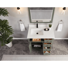 Load image into Gallery viewer, Legion Furniture WS2514-36-PG 36&quot; PEWTER GREEN FINISH SOLID WOOD SINK VANITY  WITH 1&#39; ARTIFICIAL STONE TOP