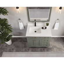 Load image into Gallery viewer, Legion Furniture WS2514-36-PG 36&quot; PEWTER GREEN FINISH SOLID WOOD SINK VANITY  WITH 1&#39; ARTIFICIAL STONE TOP