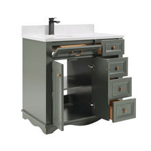 Load image into Gallery viewer, Legion Furniture WS2514-36-PG 36&quot; PEWTER GREEN FINISH SOLID WOOD SINK VANITY  WITH 1&#39; ARTIFICIAL STONE TOP