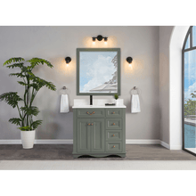 Load image into Gallery viewer, Legion Furniture WS2514-36-PG 36&quot; PEWTER GREEN FINISH SOLID WOOD SINK VANITY  WITH 1&#39; ARTIFICIAL STONE TOP