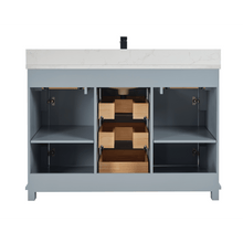 Load image into Gallery viewer, Legion Furniture WS2514-48-CD 48&quot; CADET FINISH SOLID WOOD SINK VANITY  WITH 1&#39; ARTIFICIAL STONE TOP