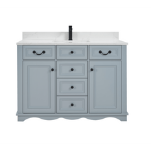 Load image into Gallery viewer, Legion Furniture WS2514-48-CD 48&quot; CADET FINISH SOLID WOOD SINK VANITY  WITH 1&#39; ARTIFICIAL STONE TOP