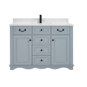 Legion Furniture WS2514-48-CD 48" CADET FINISH SOLID WOOD SINK VANITY  WITH 1' ARTIFICIAL STONE TOP