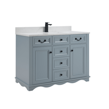 Load image into Gallery viewer, Legion Furniture WS2514-48-CD 48&quot; CADET FINISH SOLID WOOD SINK VANITY  WITH 1&#39; ARTIFICIAL STONE TOP